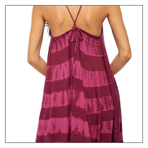 NWT Free People Tie Dye Seashell Tunic Dress Wine Size XS - Picture 3 of 4